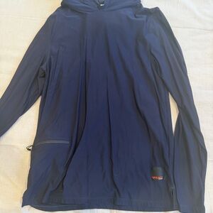 Wolaco Navy Blue Hooded Long Sleeve Shirt